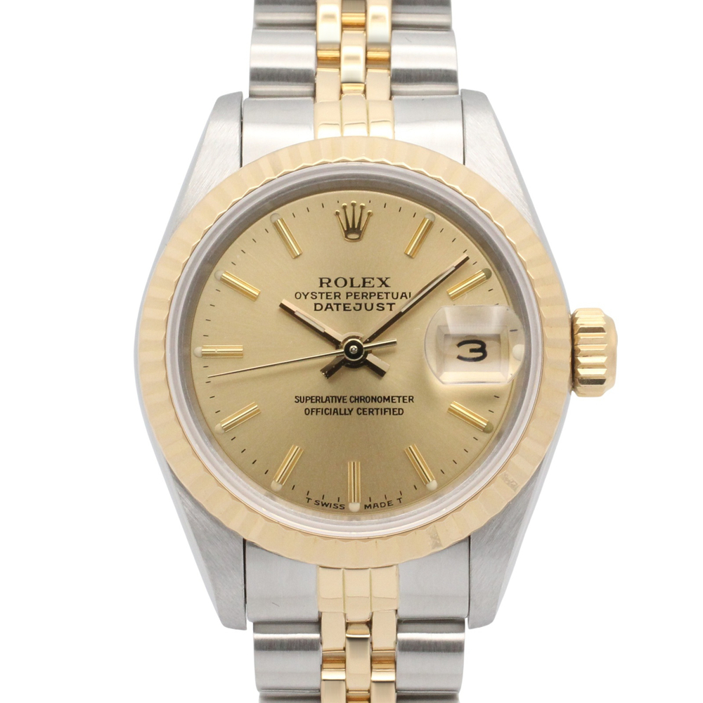 Rolex Datejust R-series watch, 18K (yellow gold) stainless steel, ladies', go...